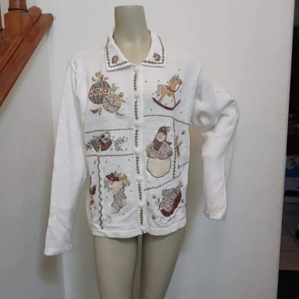 Women's XL Christmas Cardigan Sweater